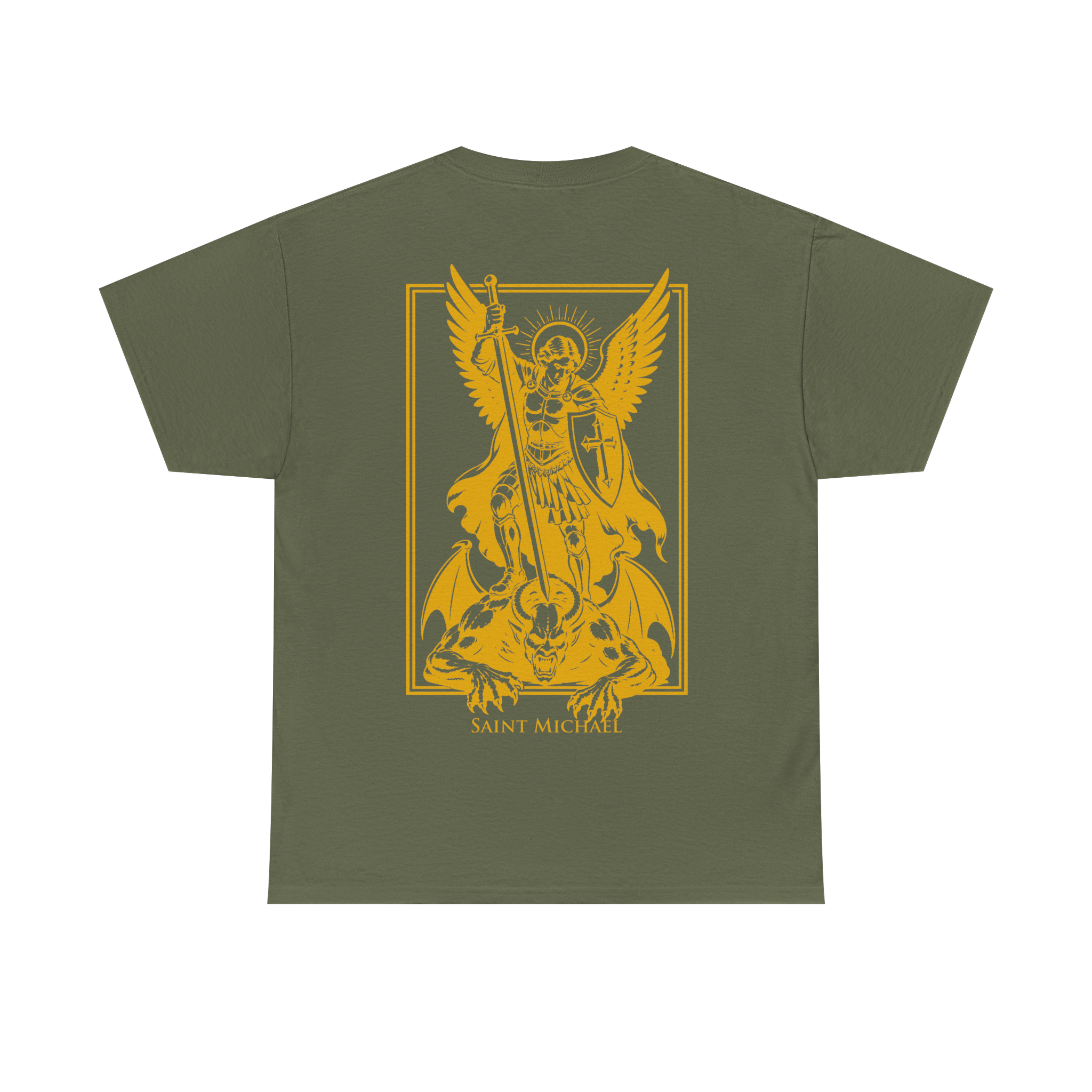 SAINT MICHAEL T-SHIRT OLIVE/YELLOW