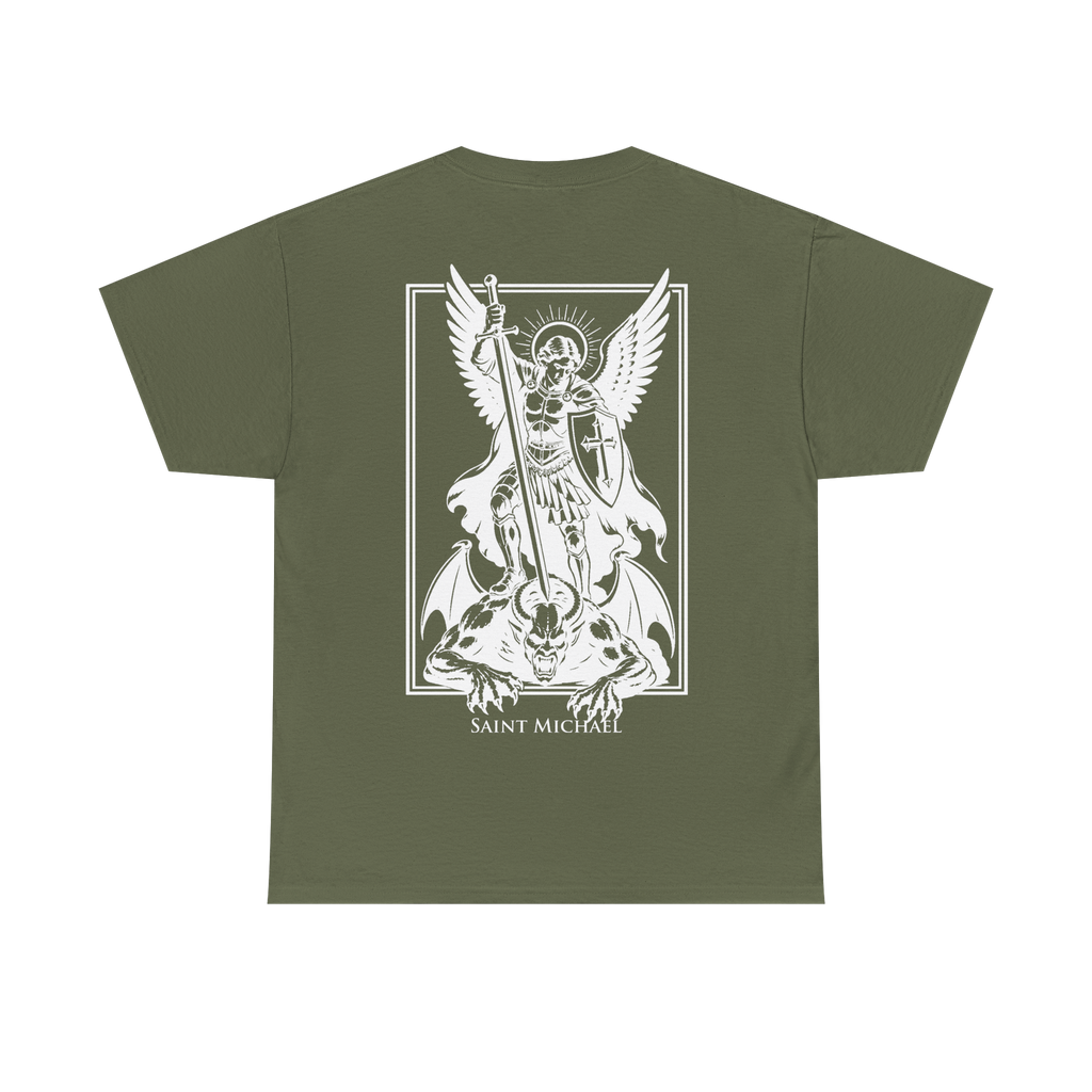 SAINT MICHAEL T-SHIRT OLIVE/WHITE