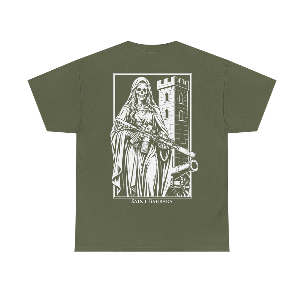 SAINT BARBARA T-SHIRT OLIVE/WHITE
